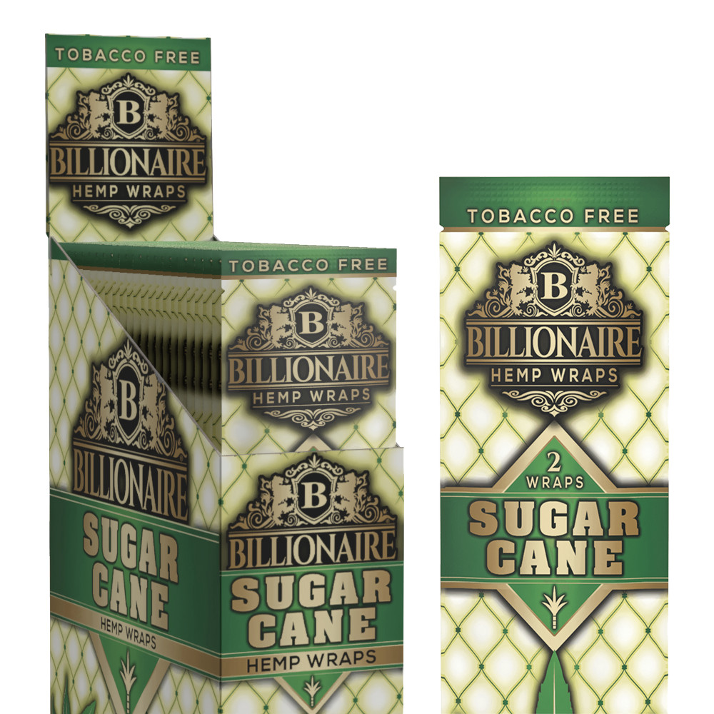 Billionaire Wraps - Sugar Cane Rolling Paper - (Box of 25 Pouches)