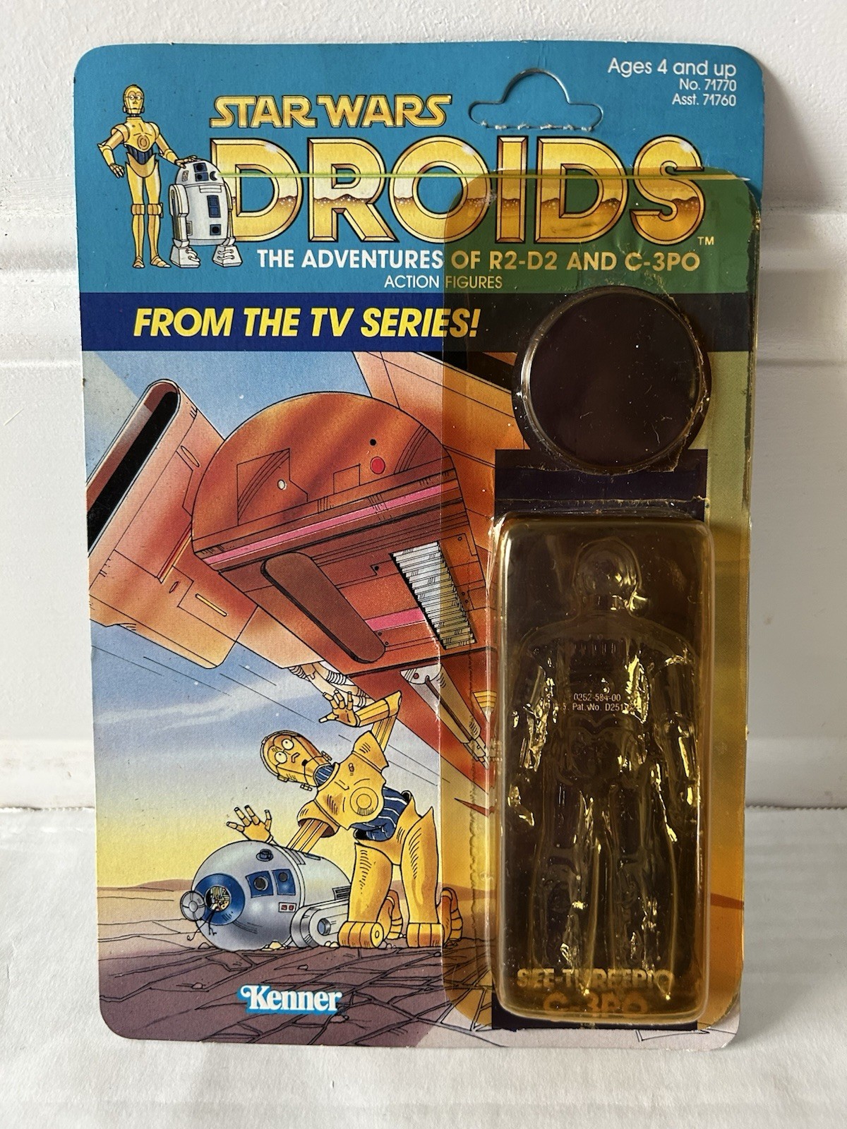 STAR WARS C 3PO DROIDS CARDBACK ATTCH BUB KENNER VINTAGE 1985 R2 LUKE VERY NICE
