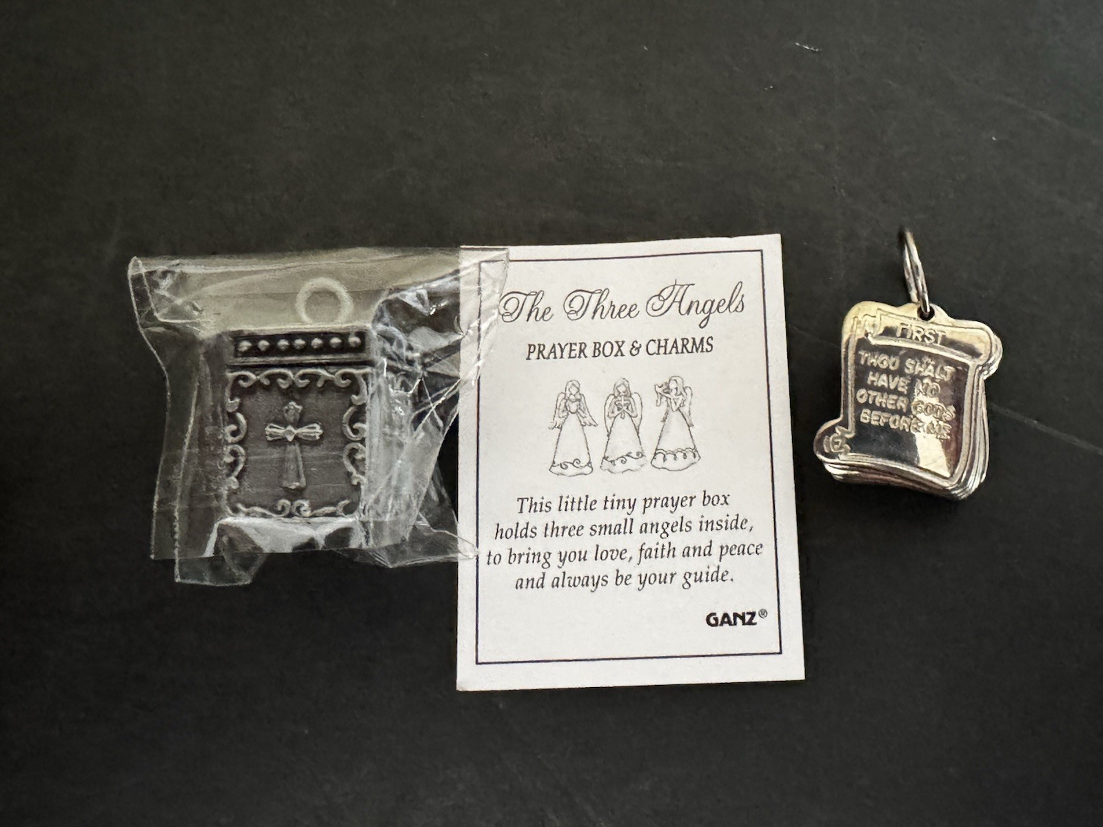 Ganz Three Angels Prayer Box Charms + Ten Commandments Christian Religious Lot