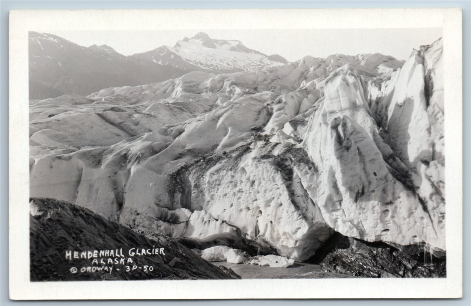 RPPC Mendenhall Glacier Alaska Real Photo Postcard Ordway 3P50 I1H