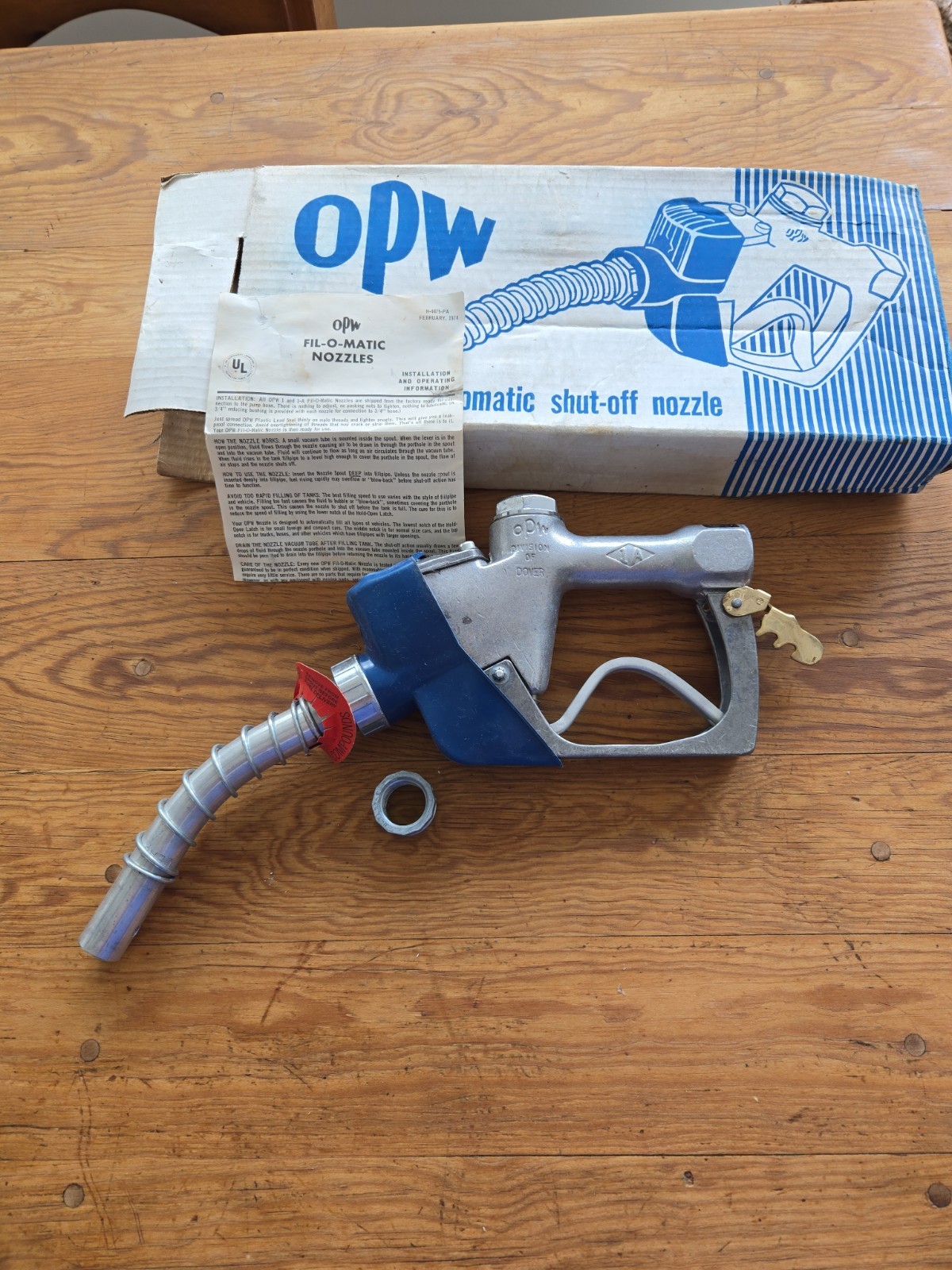 Vintage OPW FIL-O-MATIC NOZZLE H-4475-PA Original Box Auto Shut Off Leaded Gas