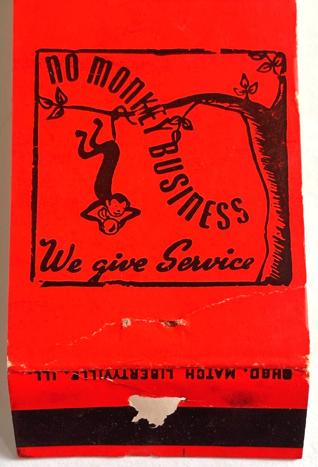 Vintage Plano Disposal Plant IL No Monkey Business Matchbook Cover
