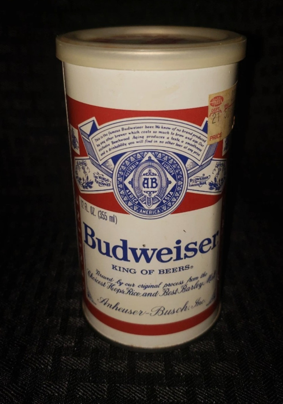 Vintage Budweiser Beer Can with Six Pack Men's white Handkerchiefs