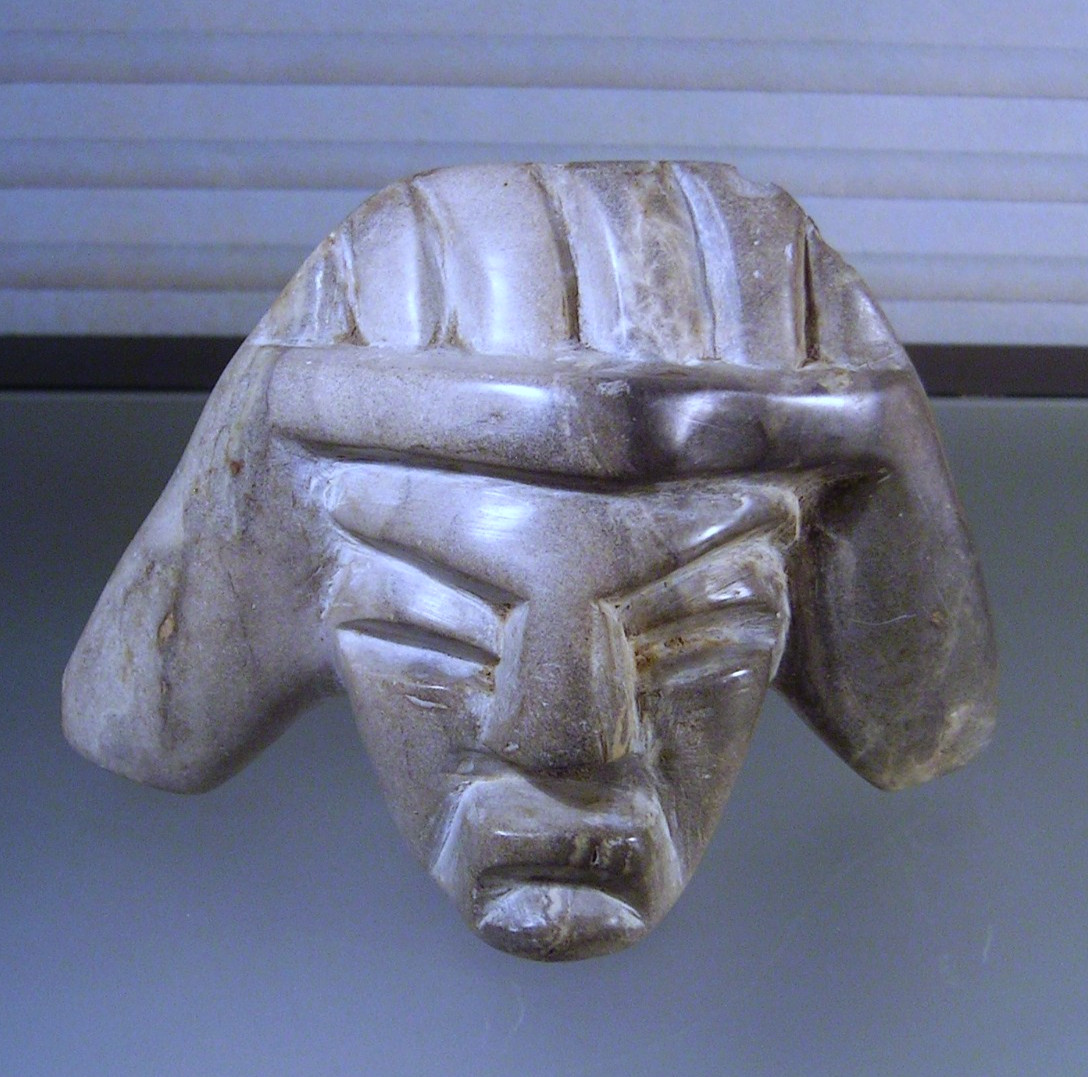 Pre Columbian Style Hand Carved Stone Head