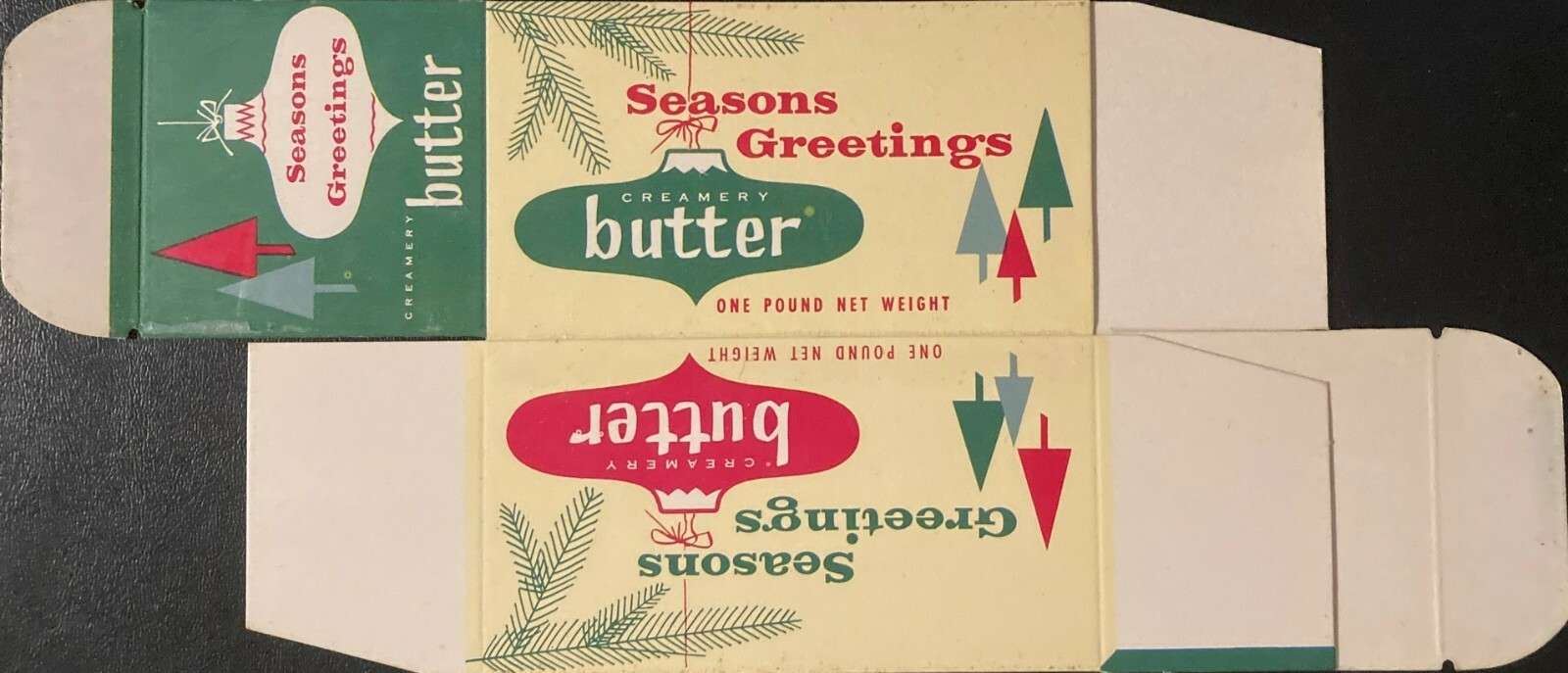 Vintage Seasons Greetings Butter Box for Holiday Decor - Star Creamery ASS'N.