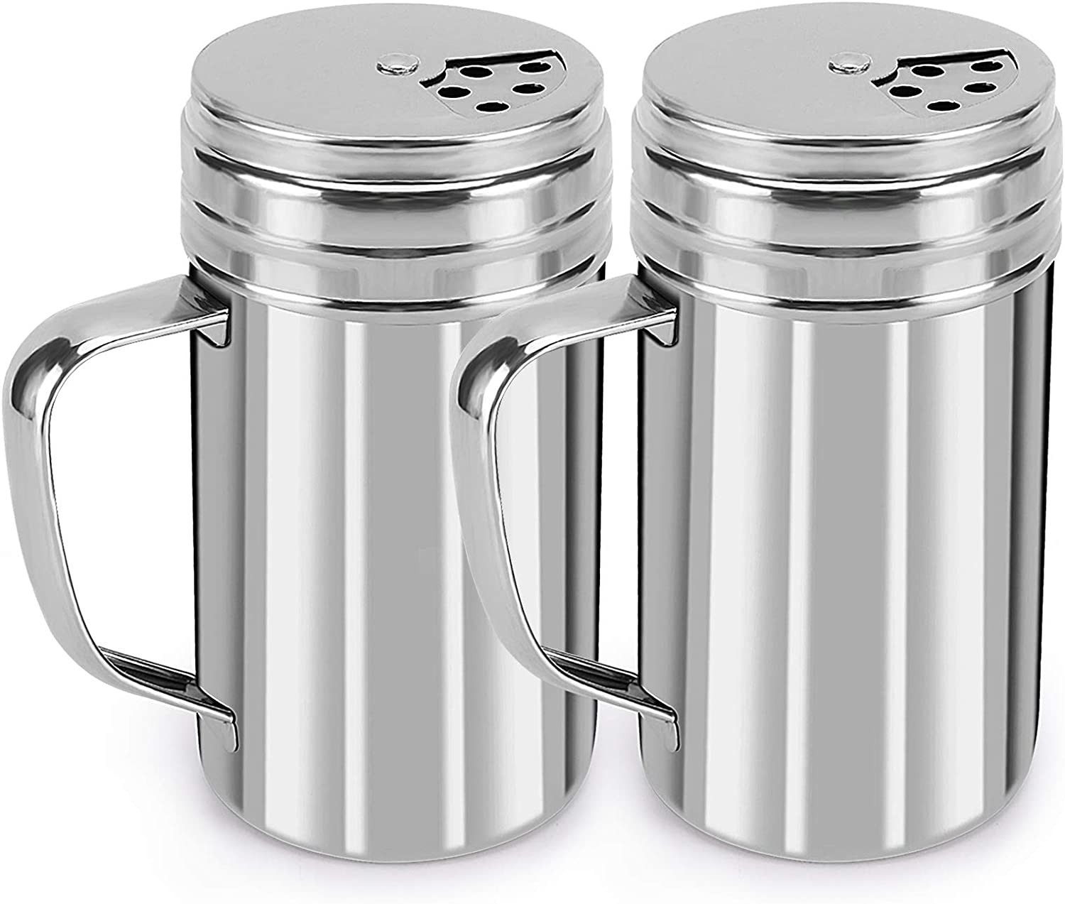 13Oz Stainless Steel Salt and Pepper Shakers with Adjustable Pour Holes