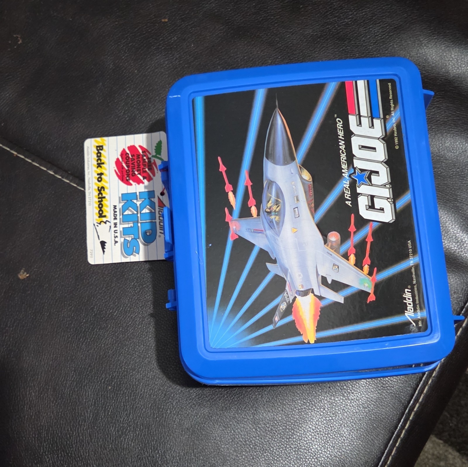 Aladdin GI Joe Plastic Lunchbox & Thermos Set Blue A Real American Hero Aladdin GI Joe Plastic Lunchbox & Thermos Set Blue A Real American Hero