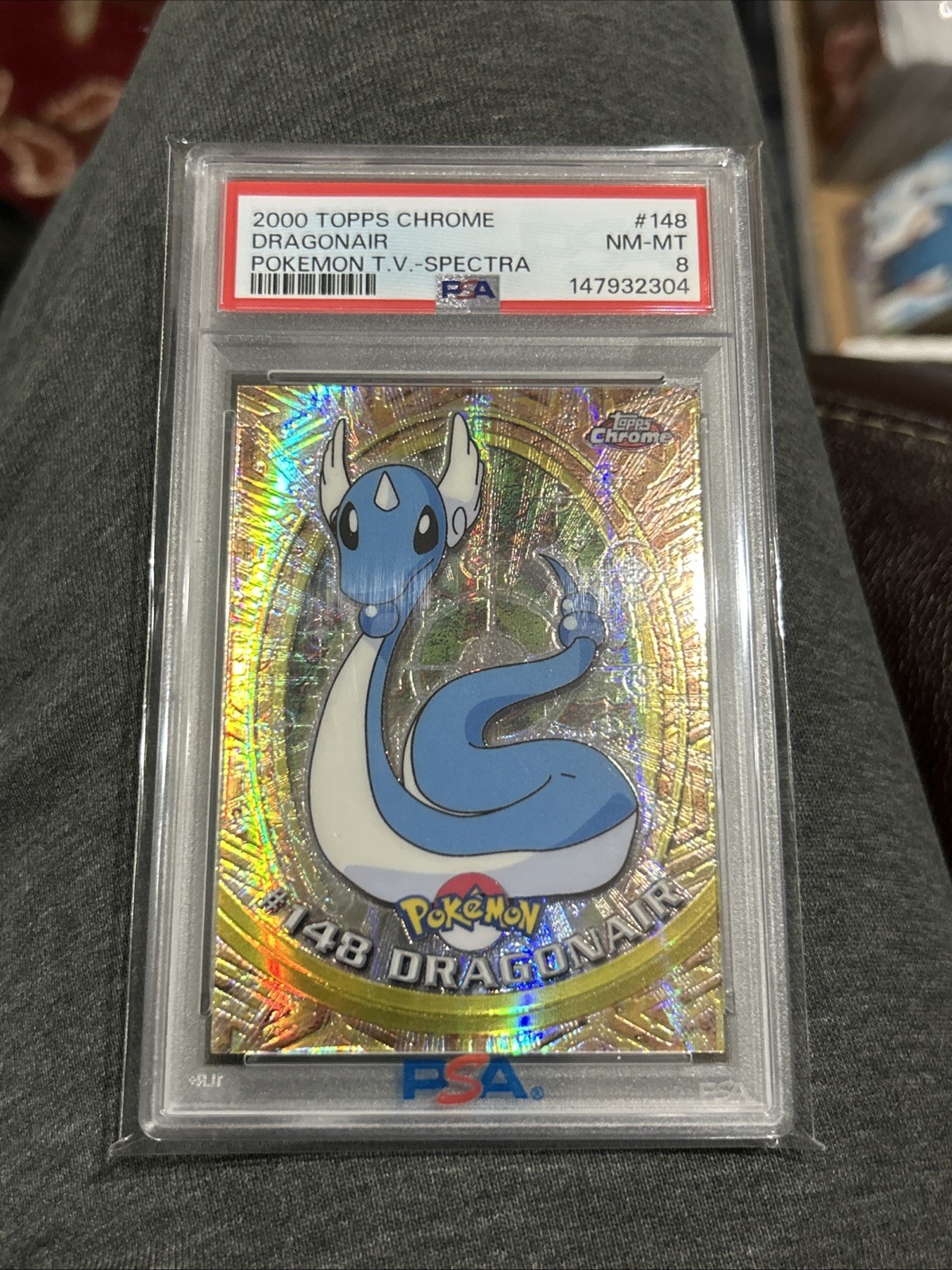 2000 Topps Chrome Pokemon TV Spectra Refractor #148 Dragonair PSA 8 🔥 LOW POP