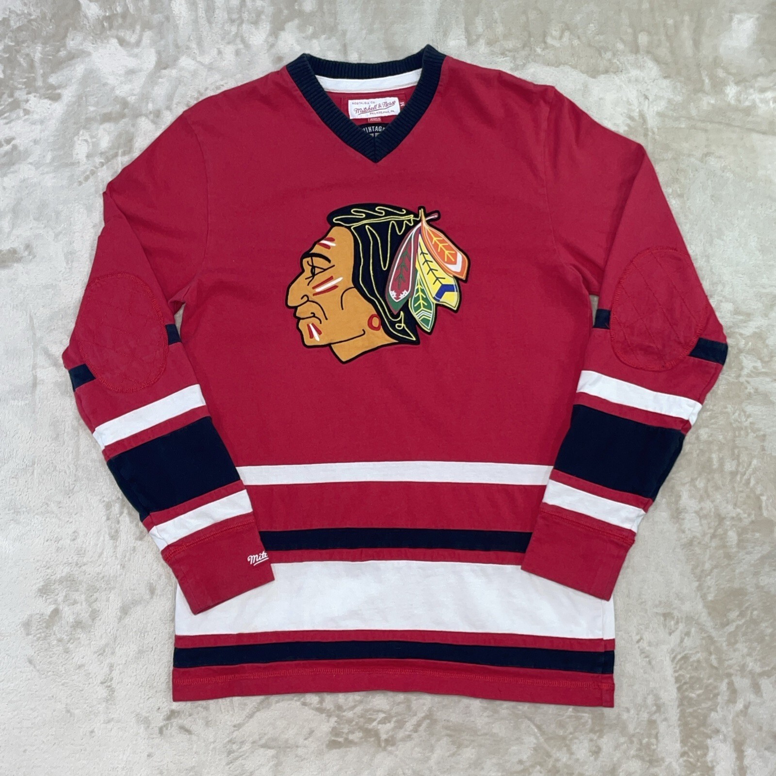 Mitchell & Ness Chicago Blackhawks Vintage Hockey Sweatshirt Jersey Men\'s M