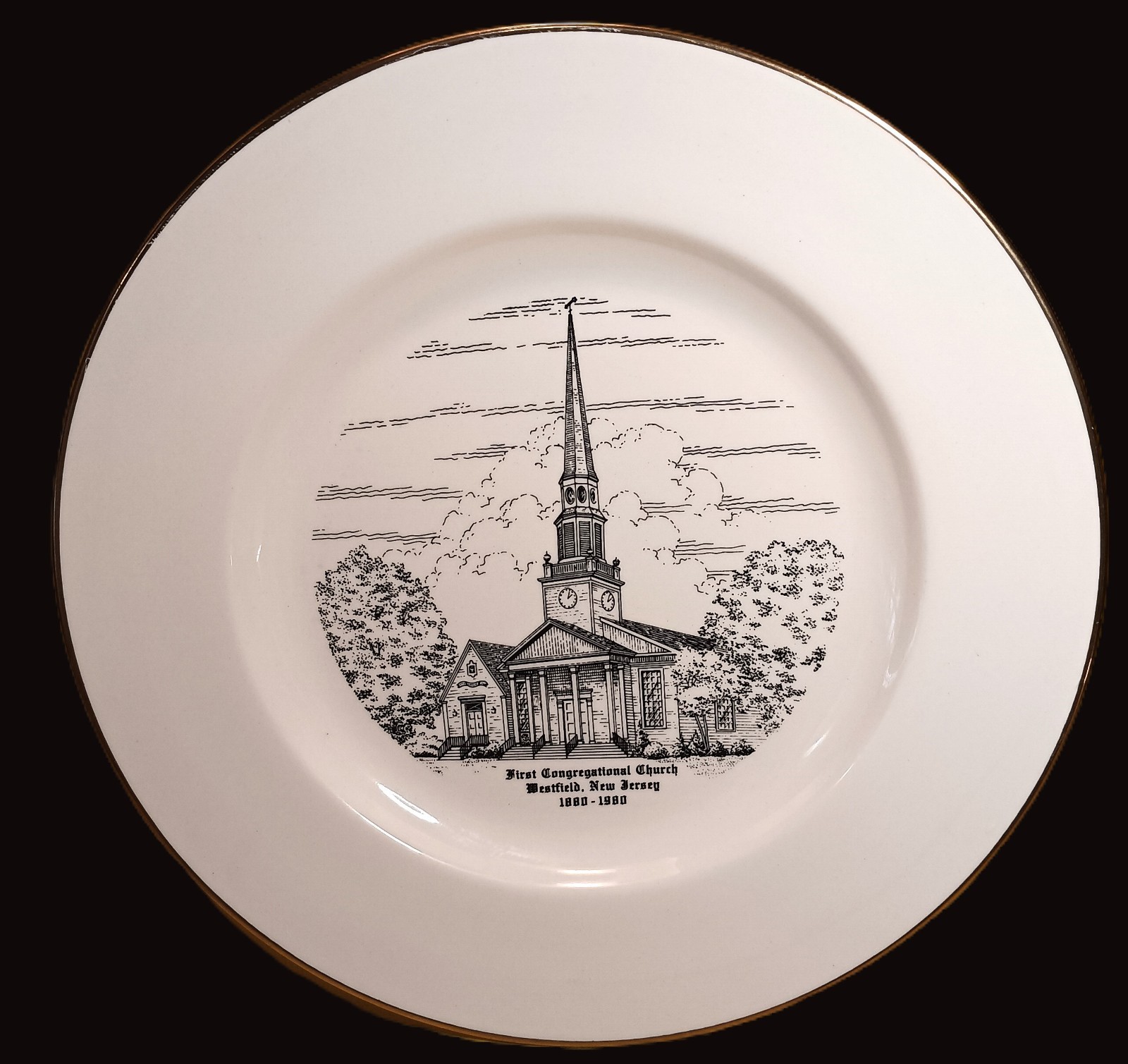 Vintage 1880-1980 First Congressional Church Plate 10 Inch - Westfield, New Jers Vintage 1880-1980 First Congressional Church Plate 10 Inch - Westfield, New Jers
