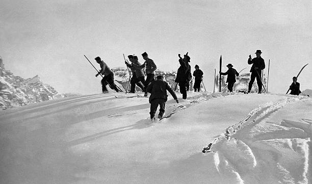 Austria Austro Hungarian Army military contest in Alpine Skiing in- Old Photo