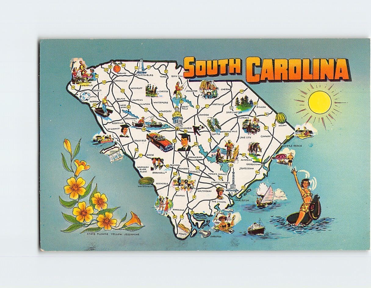 South Carolina Map & Scenes South Carolina USA Q-19617