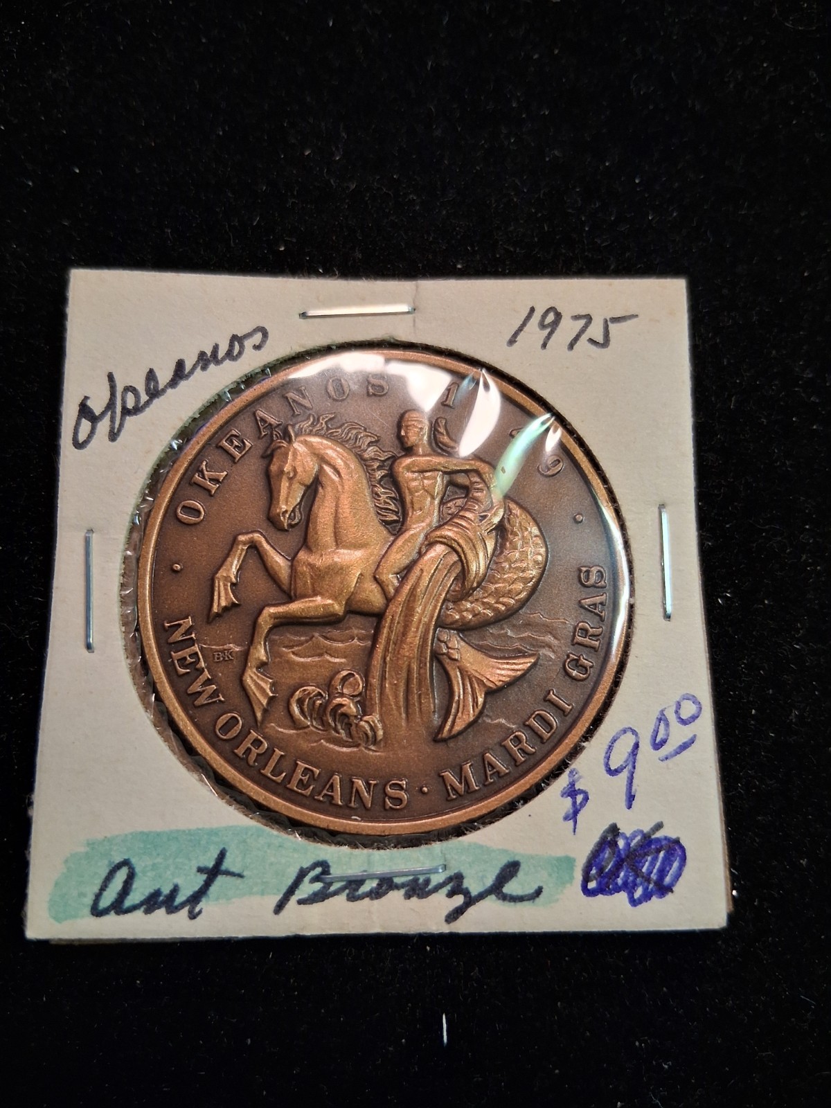 1975 Okeanos Antique Bronze Doubloon - Mardi Gras