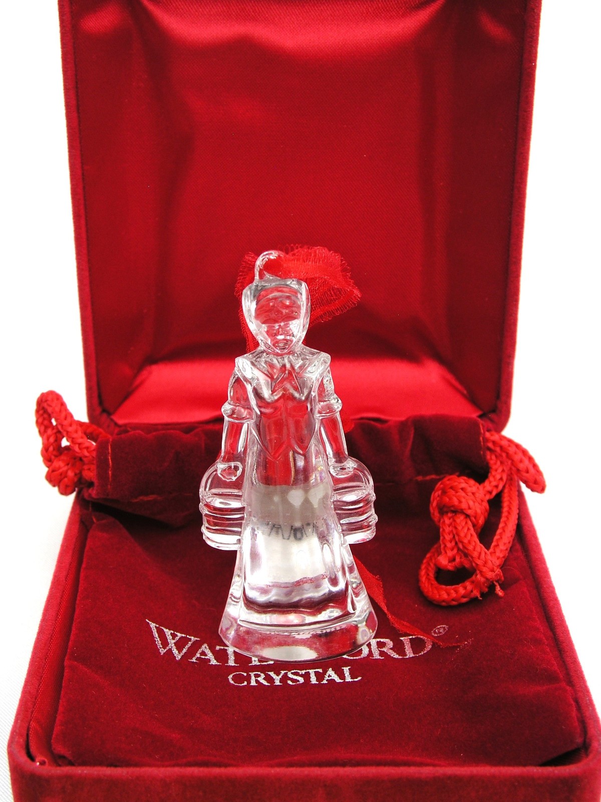 WATERFORD CRYSTAL 2002 EIGHT MAIDS A MILKING ORNAMENT w/ POUCH & BOX 12 DAYS