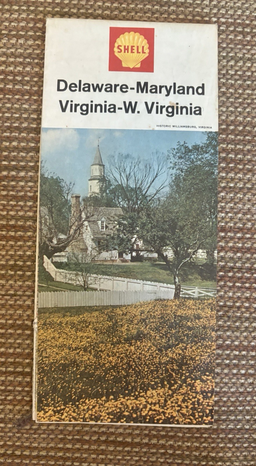 1964 Shell Road Map: Delaware Maryland Virginia W. Virginia NOS