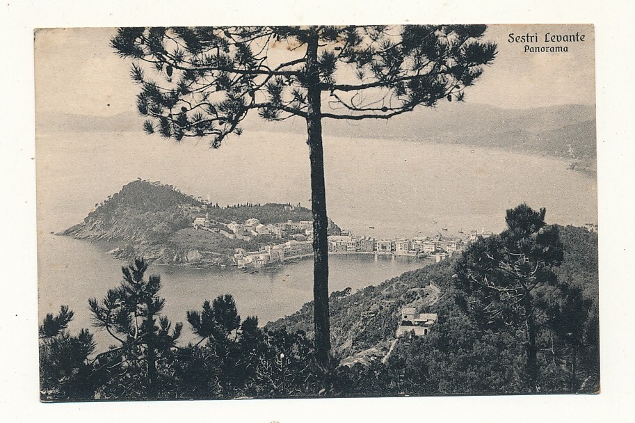 Liguria Landscape Postcard Genoa Sestri Levante Panorama Traveled 1927