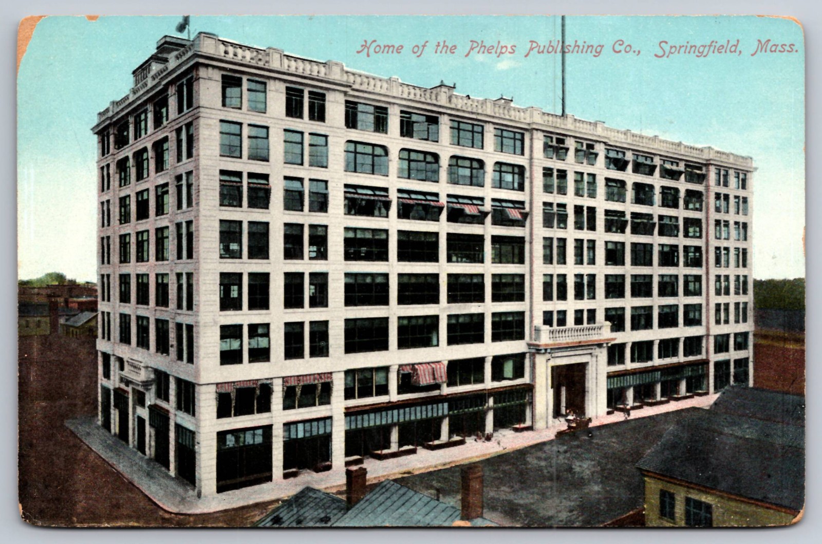 Springfield Massachusetts Phelps Publishing Company Antique Postcard c.1910