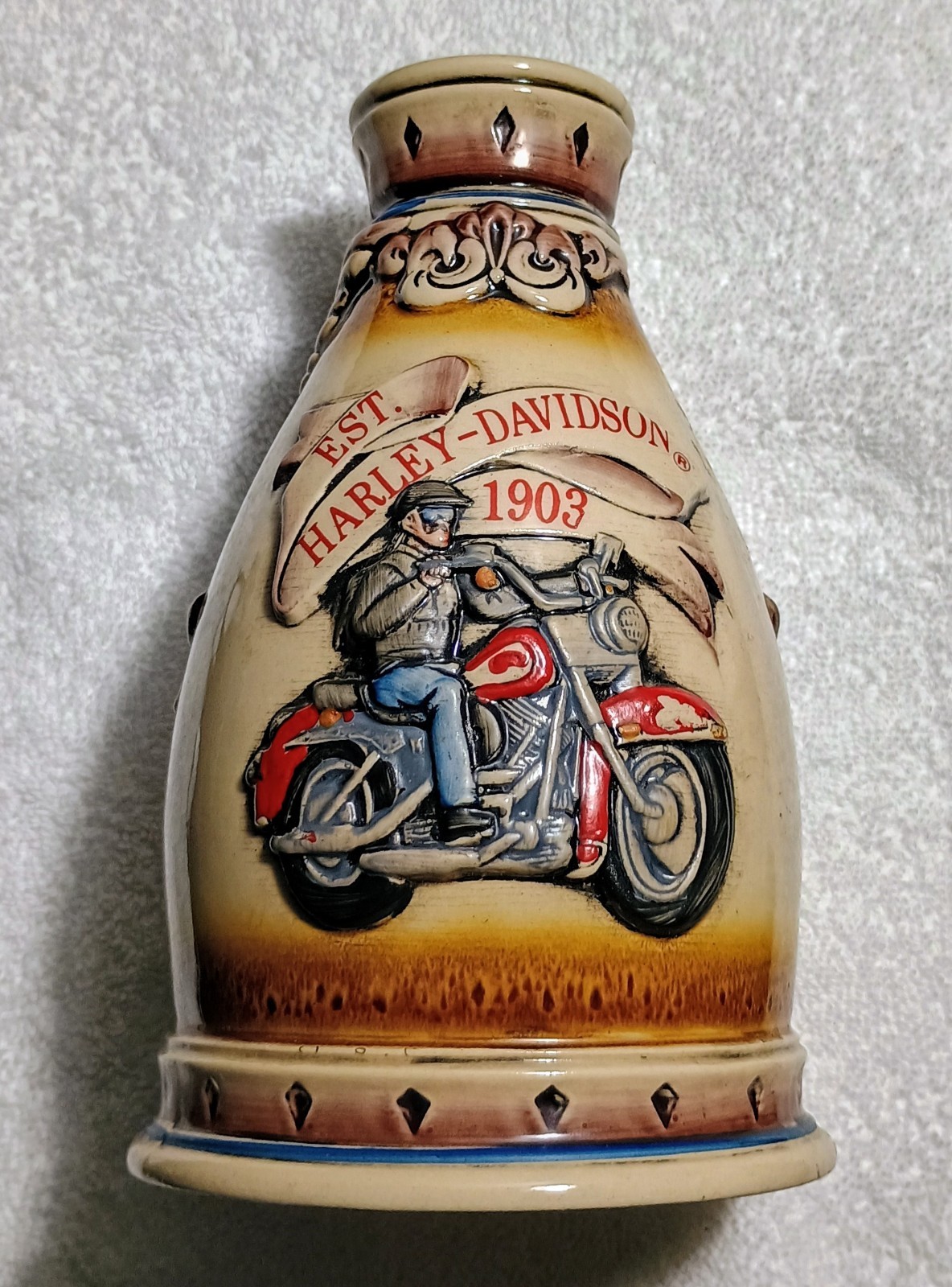 Harley Davidson 1991 Handpainted Decanter Eagle NO 101 Beyer Germany 