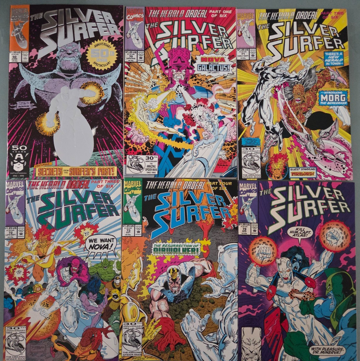 SILVER SURFER #50 70 71 72 73 79 87 88 97 (1991) MARVEL COMICS SET OF 9 ISSUES SILVER SURFER #50 70 71 72 73 79 87 88 97 (1991) MARVEL COMICS SET OF 9 ISSUES