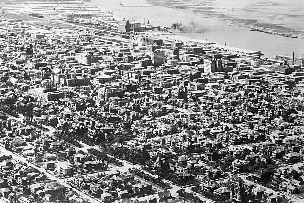 Galveston Texas USA Aerial view of Galveston Texas 1920 PHOTO 