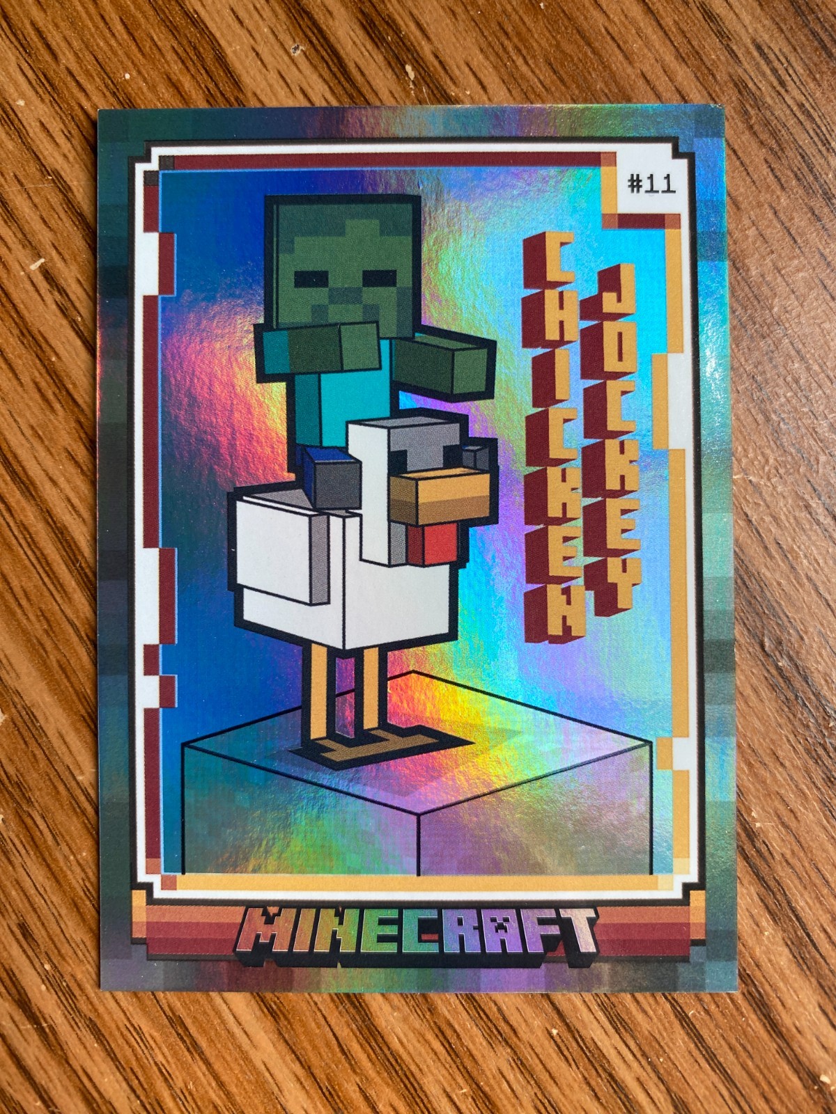 2024 Panini Minecraft Chicken Jockey #11 Iron Foil 162/475 2024 Panini Minecraft Chicken Jockey #11 Iron Foil 162/475