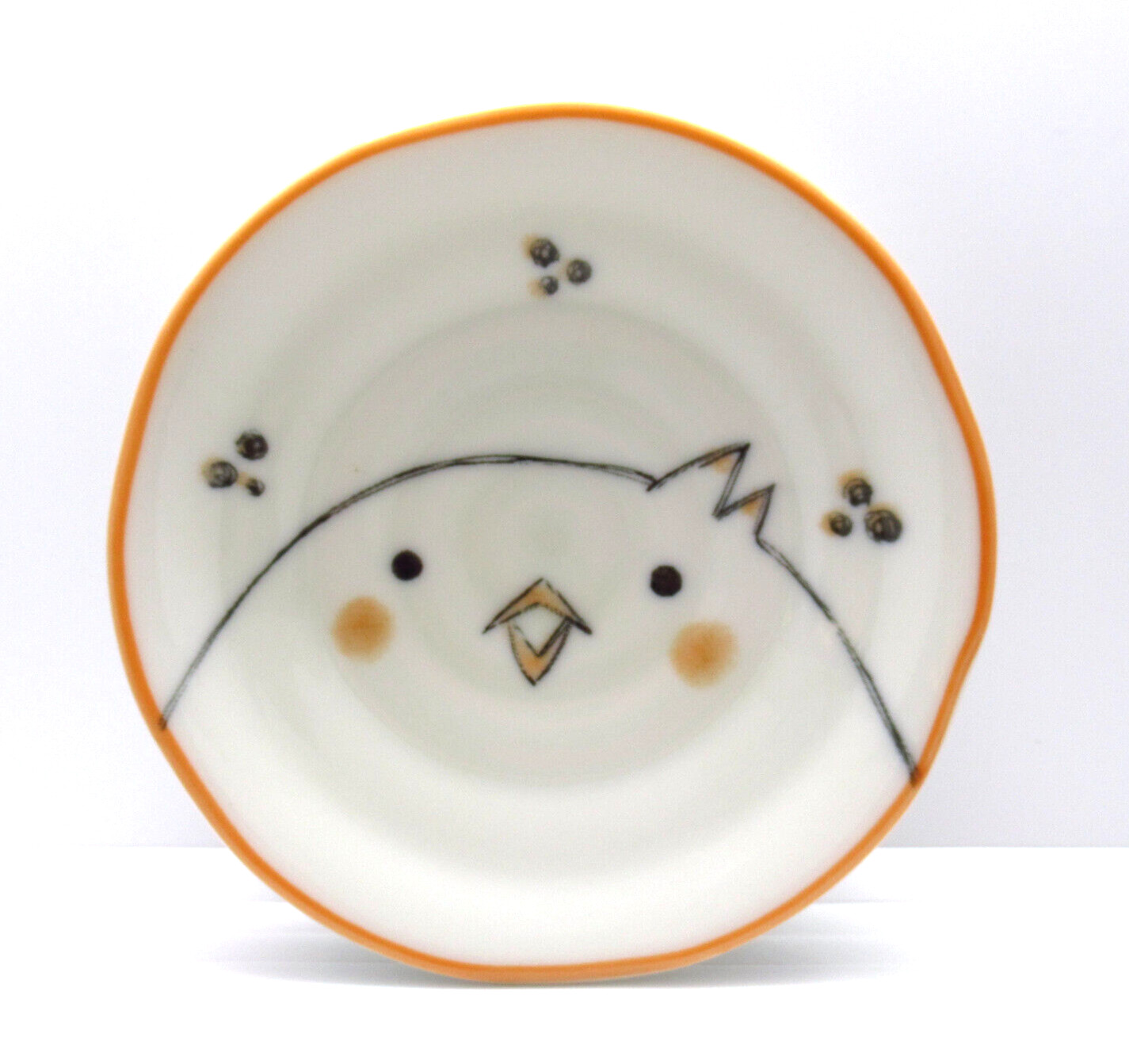 Kanemi Chick Plate Kotobuki Japan Ceramic Bird Dish 4