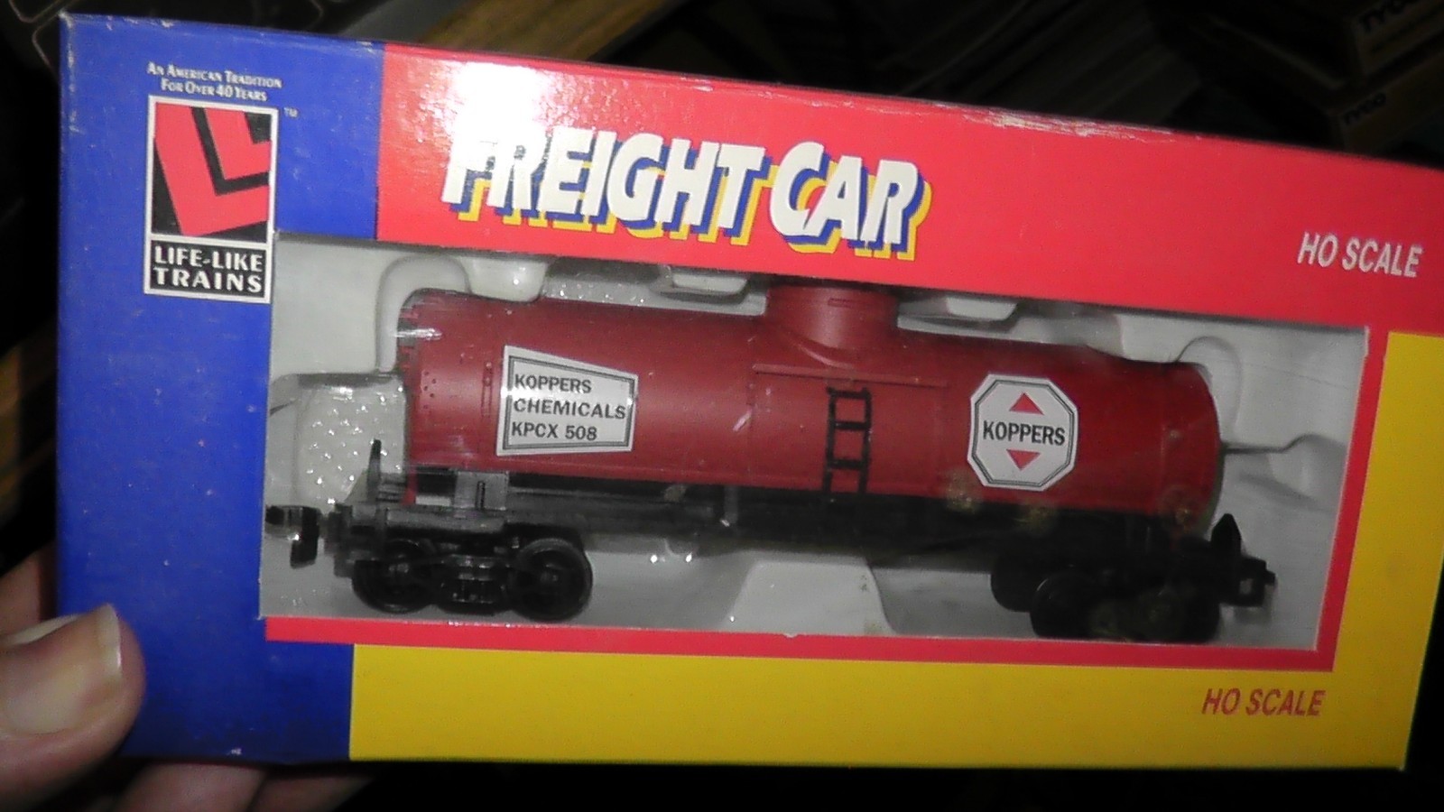 HO MODEL RR TANKER CAR KOPPERS CHEMICALS LIFE LIKE VINTAGE IN ORIGINAL BOX