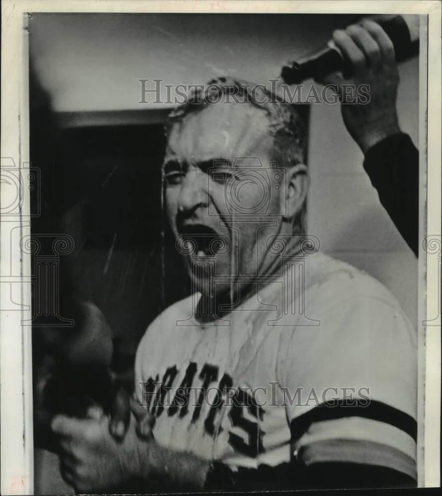 1970 Press Photo Manager of the Pirates Danny Murtaugh Celebrates Pennant Win