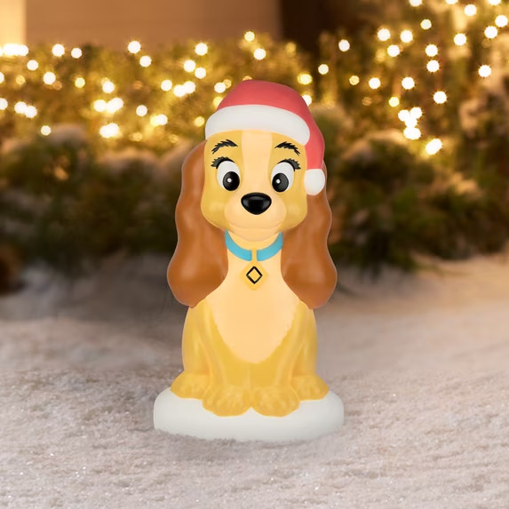 Disney Lady & The Tramp Christmas Blow Mold 22” Lighted Outdoor Decor NEW 2026
