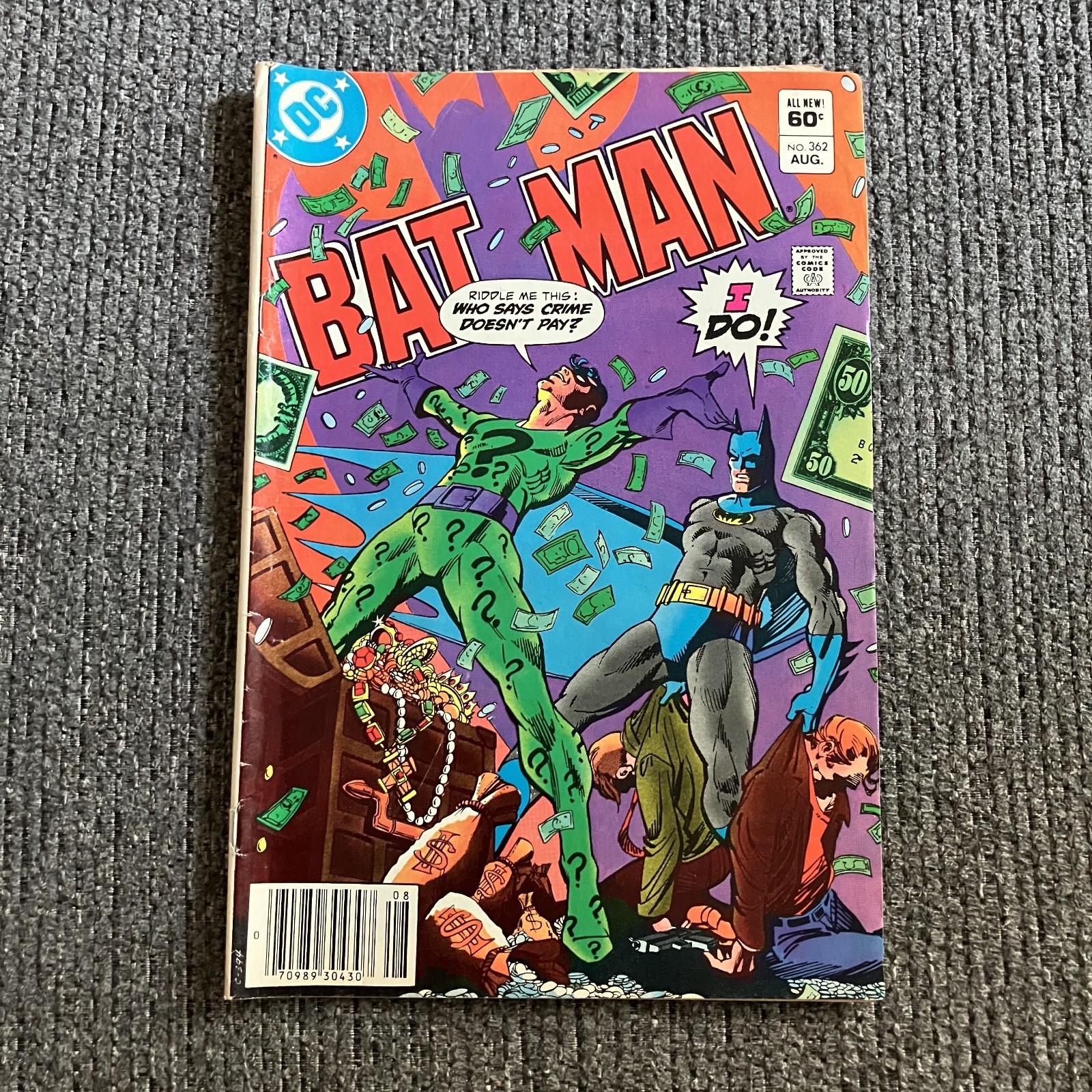 DC Comics Batman #362 Riddler Comic Book Newsstand August 1983