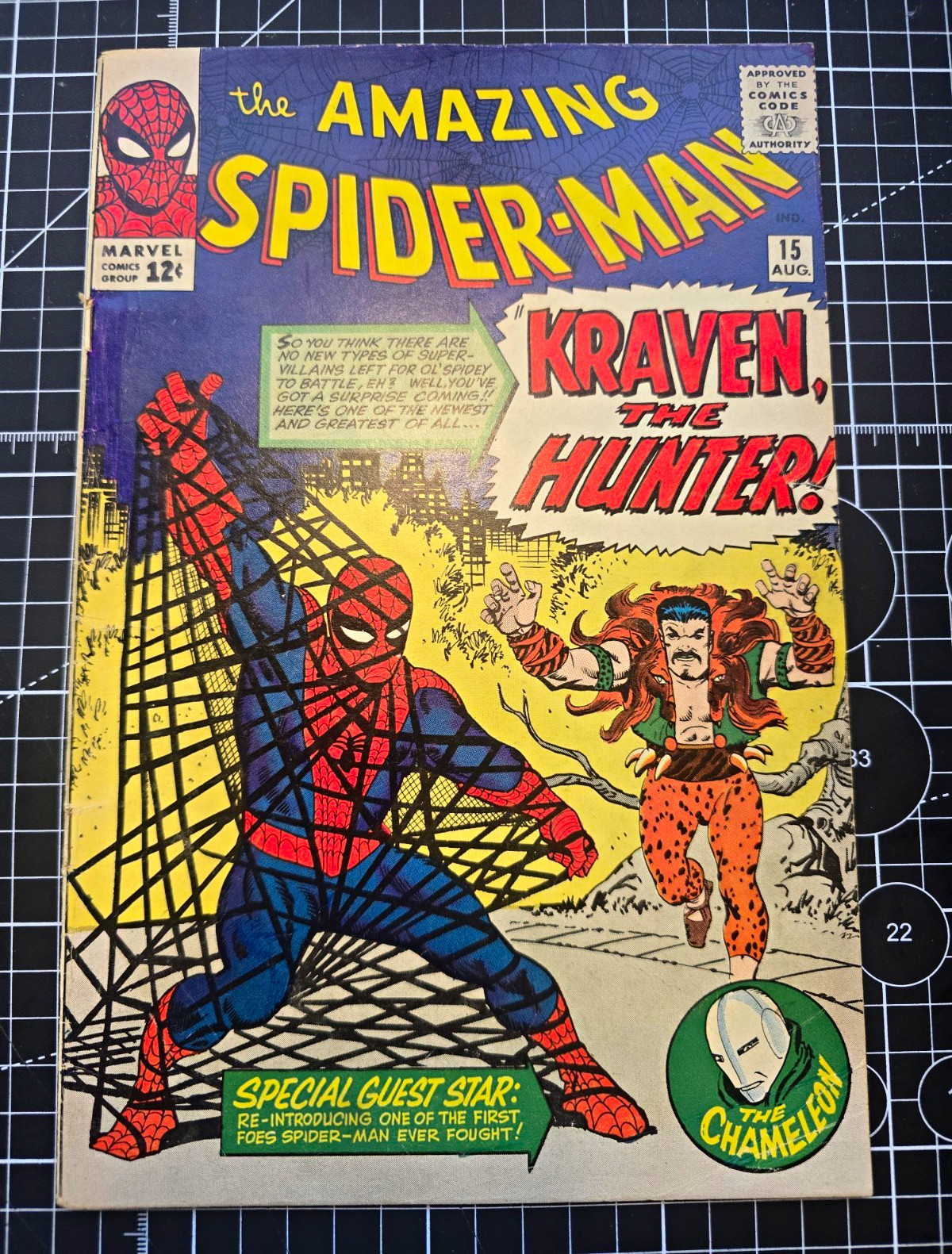 The Amazing Spider-Man #15 (1964) First Kraven the Hunter color touch on cover