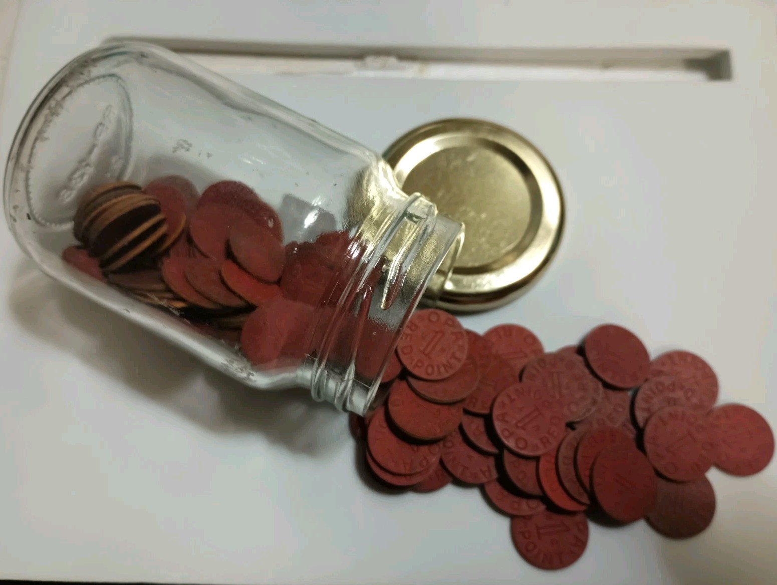 Red Point WW2 Ration Coin Tokens, US Office of Price Administration. Very Nice. Red Point WW2 Ration Coin Tokens, US Office of Price Administration. Very Nice.