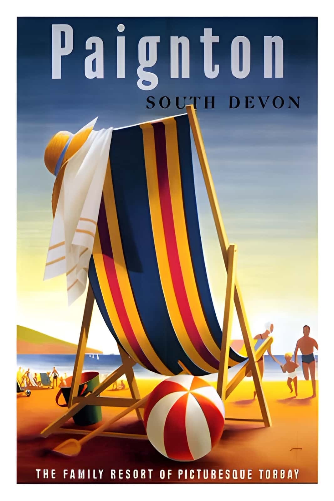 Paignton South Devon Poster - Vintage 1930s British Travel 24x36” 🌞