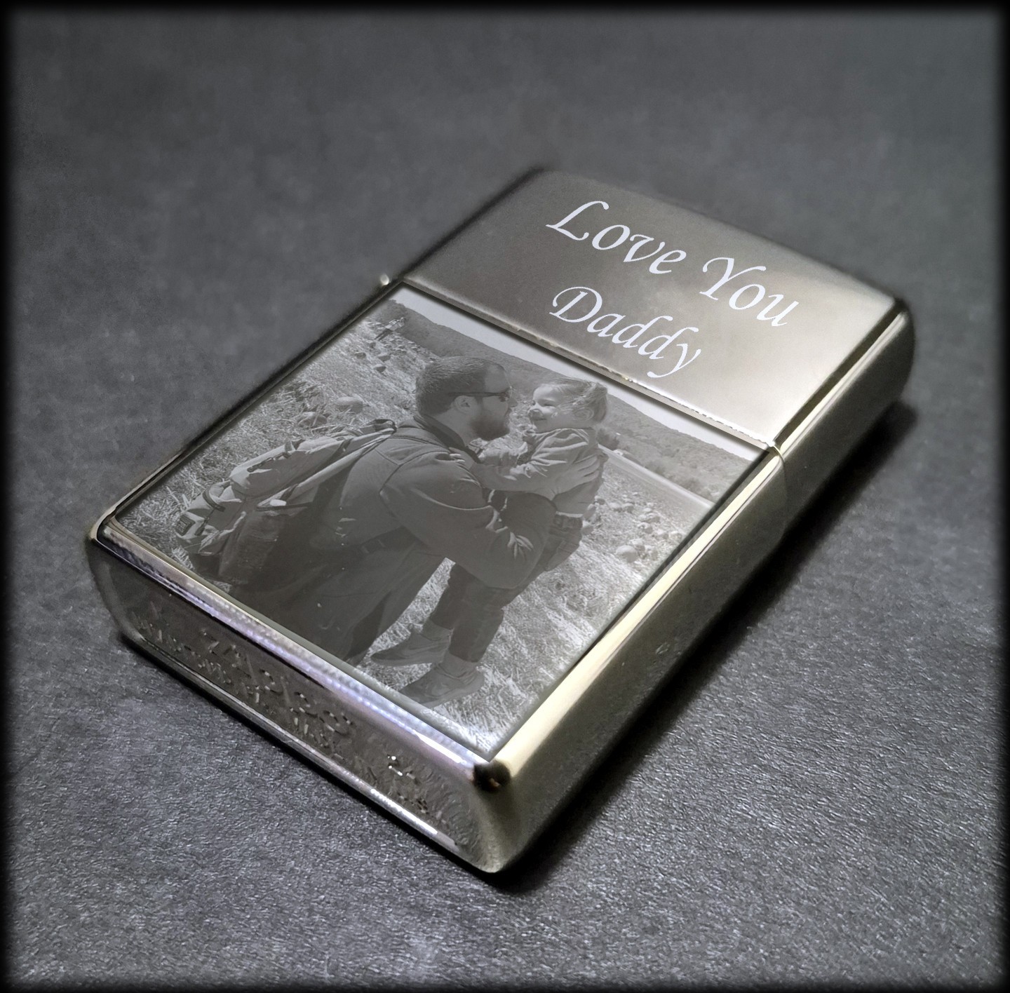 Zippo High Polish Champagne Lighter | Personalized  with Photo & Text of Choice