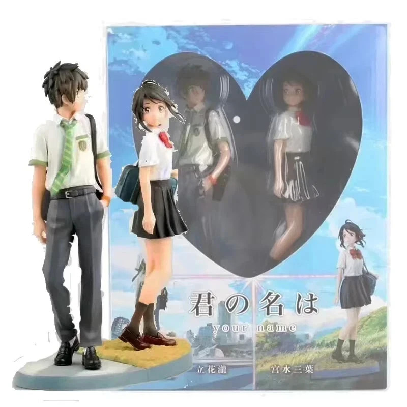 Anime Your Name Mitsuha Miyamizu & Taki Tachibana Figure Model 23cm BOX Gift