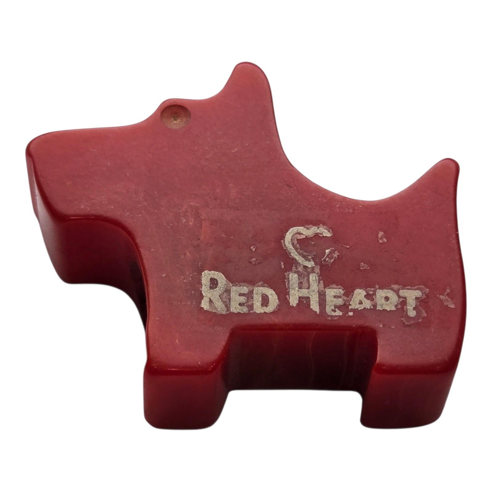 Vintage Red Heart Scottie Dog Pencil Sharpener Red Bakelite Plastic Dog Figurine