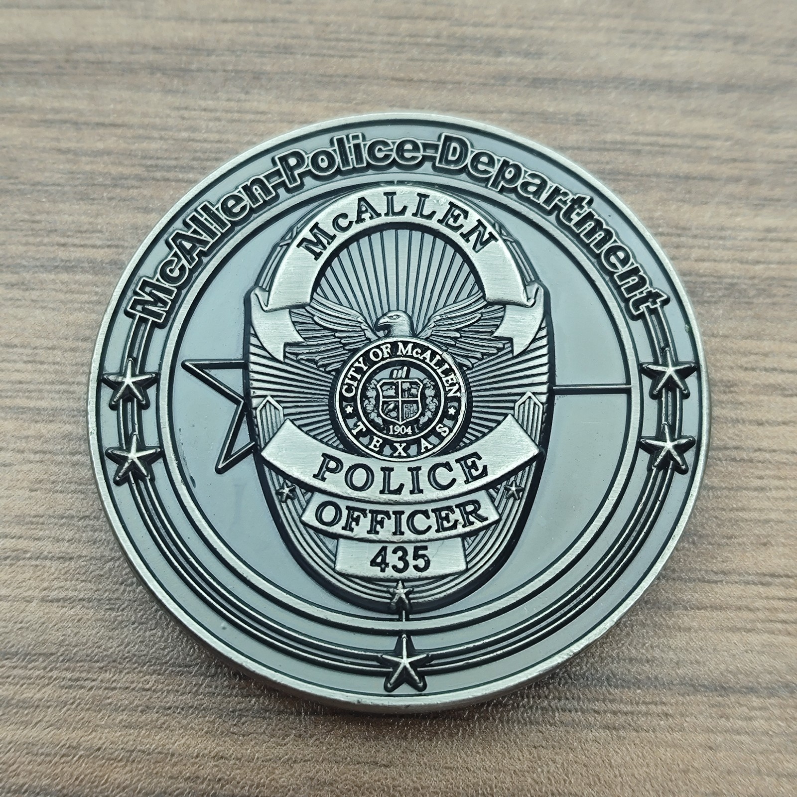 McAllen Police Dept US Army Veteran Officer  Challenge Coin