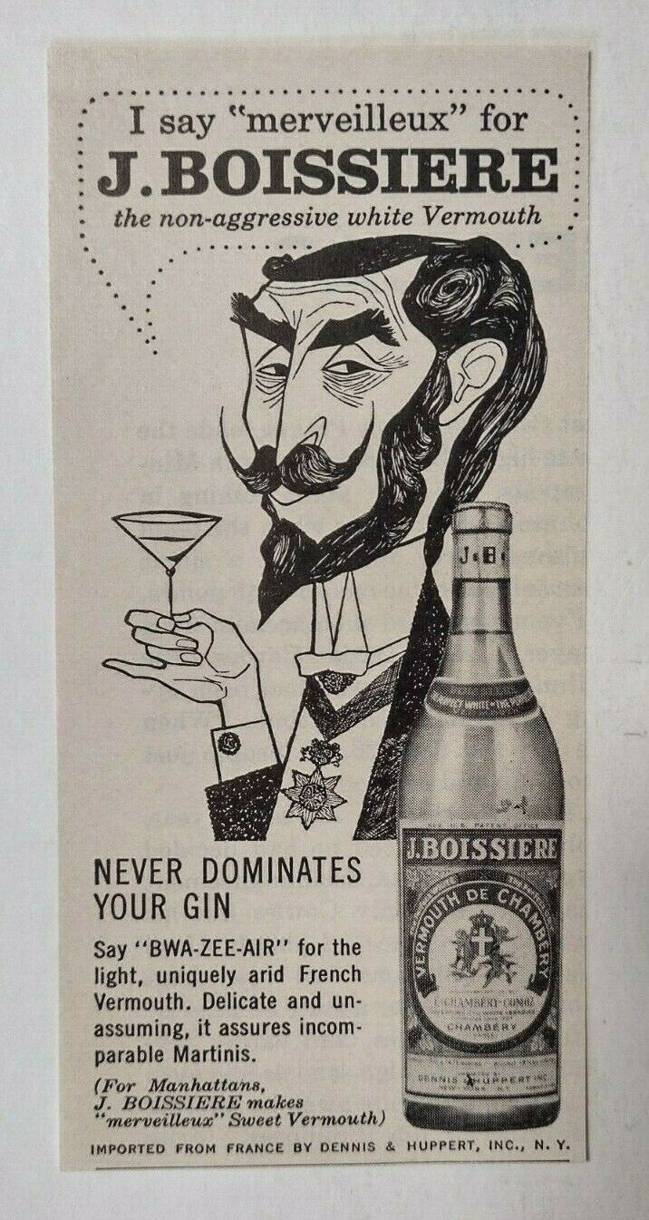 1958 J. Boissiere Vermouth De Chambery Advertisement