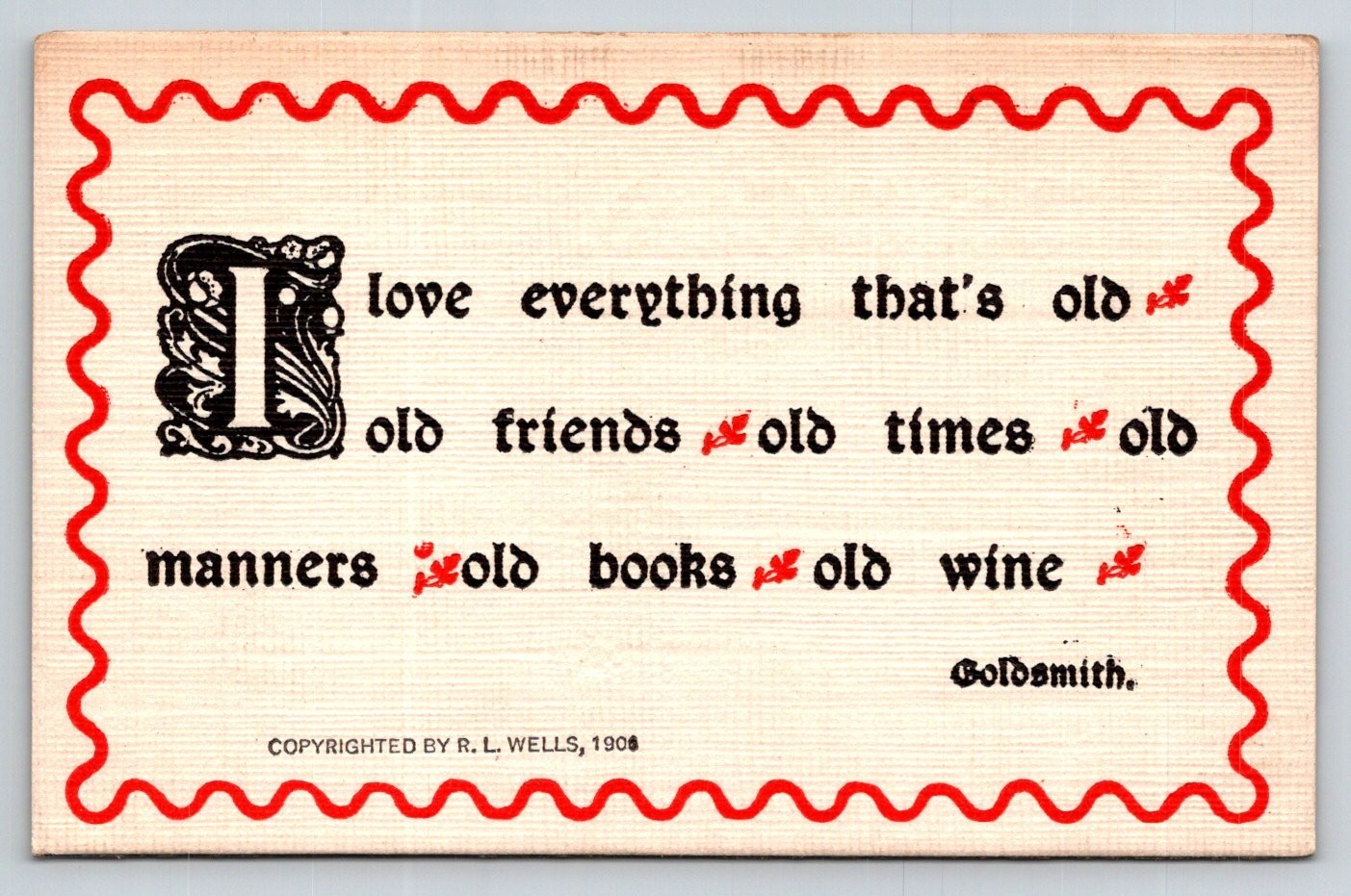 1908 R. L. Wells Quote Postcard \ 1908 R. L. Wells Quote Postcard \