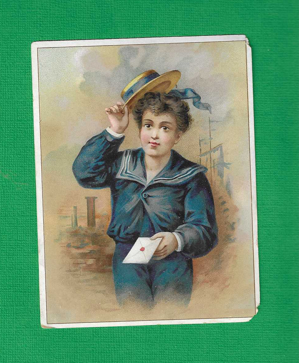 vintage 1880s victorian photo card costume dress hat Girl Valentine envelope  K1