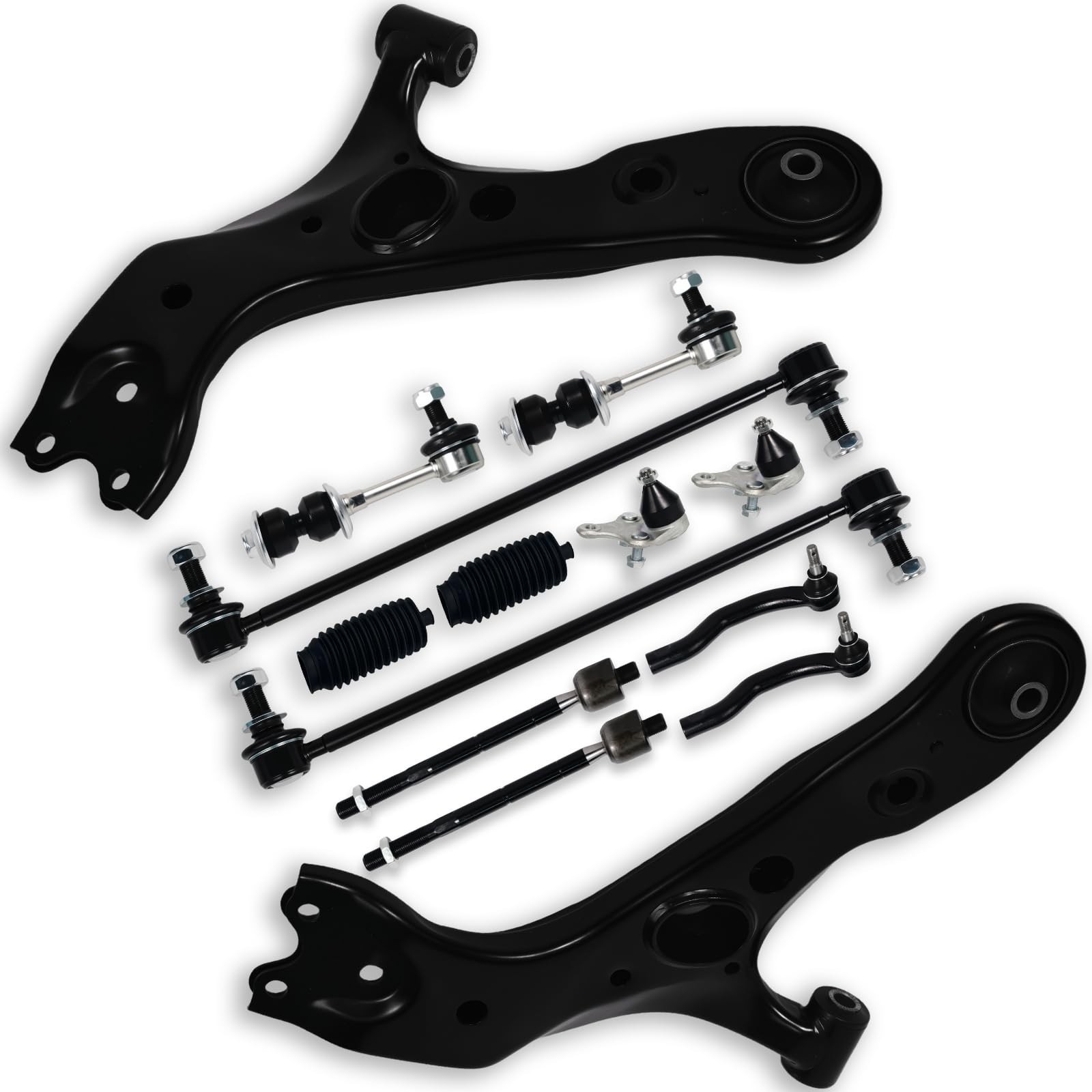 14PCS Front Upper Lower Control Arm Stabilizer Sway Bar End Link Inner Outer ...