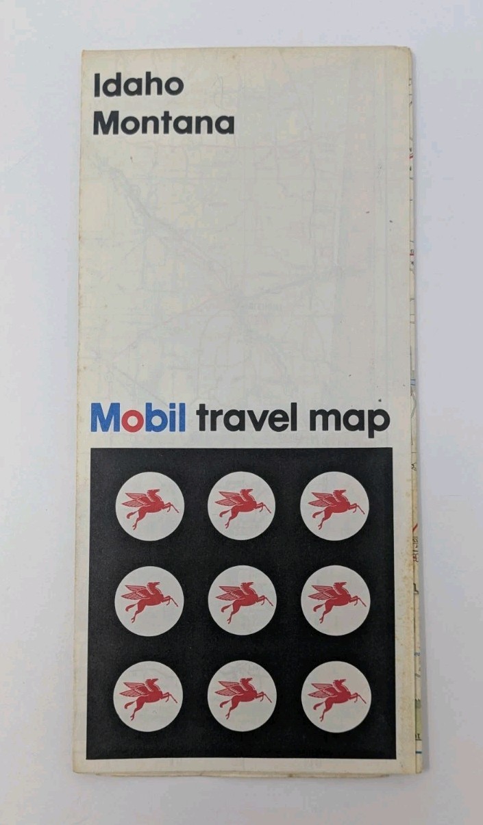 Vintage Idaho Montana Road Travel Map 1973 Rand McNally Mobil Oil Company