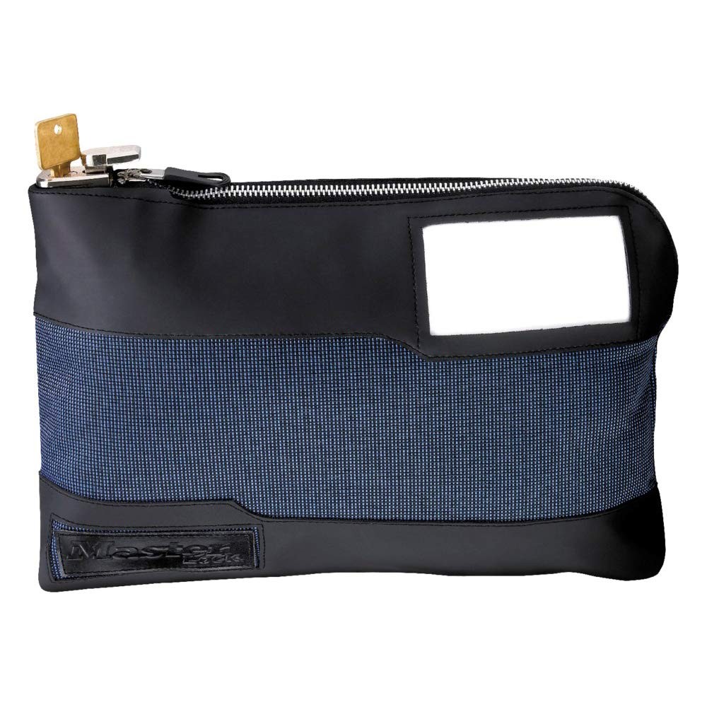 Locking Money Bag with Key Lock Zipper Water Resistant Nylon Bank Cash Pouch