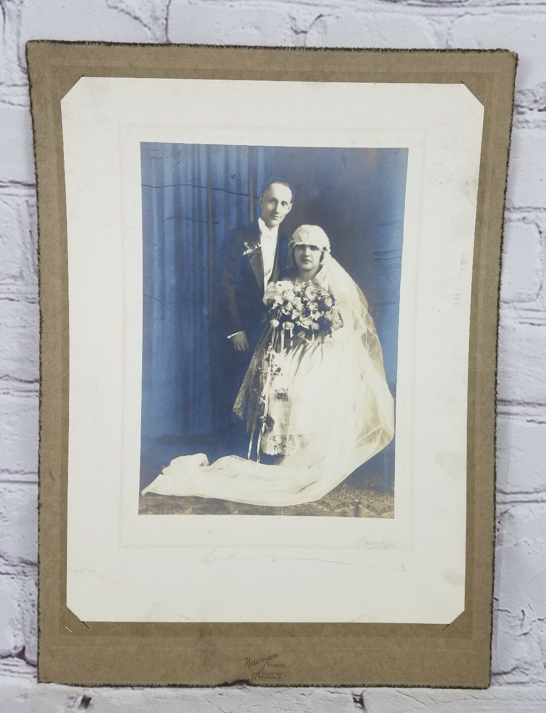 Antique Wedding Couple Photo 1926 10\
