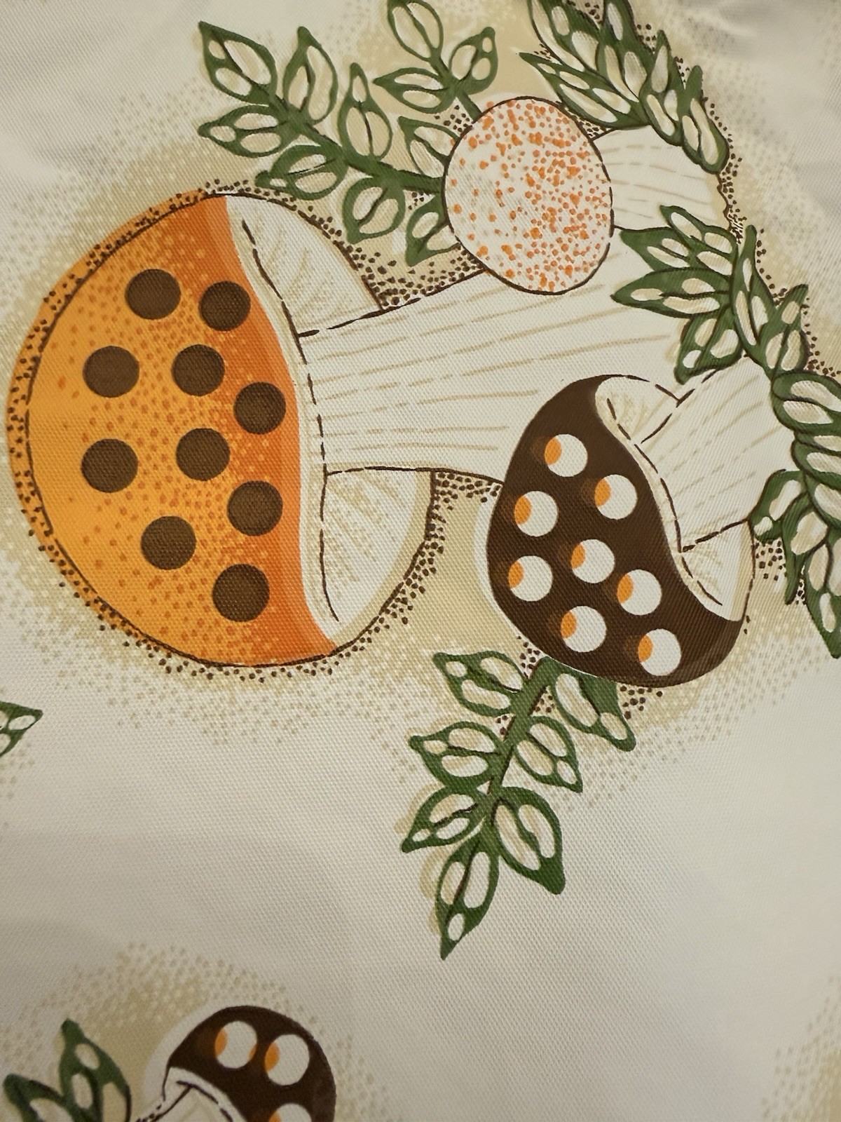 Vintage 70s Mushroom Vinyl 32 Pc Precut Placemat Sewing Craft Lot Retro