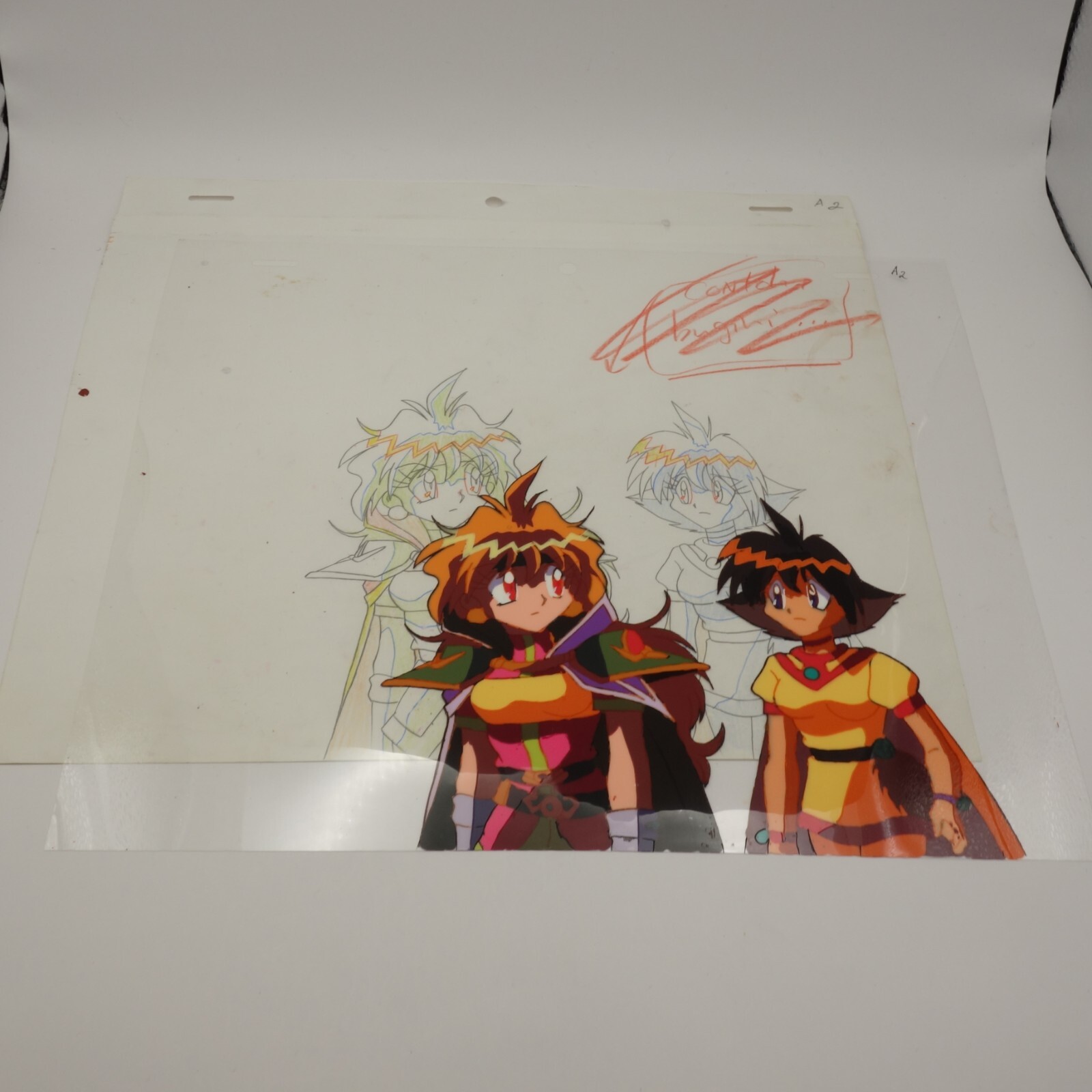 1996 Slayers Anime Cel Sketch - Lina Inverse & Amelia - Authentic Animation Art