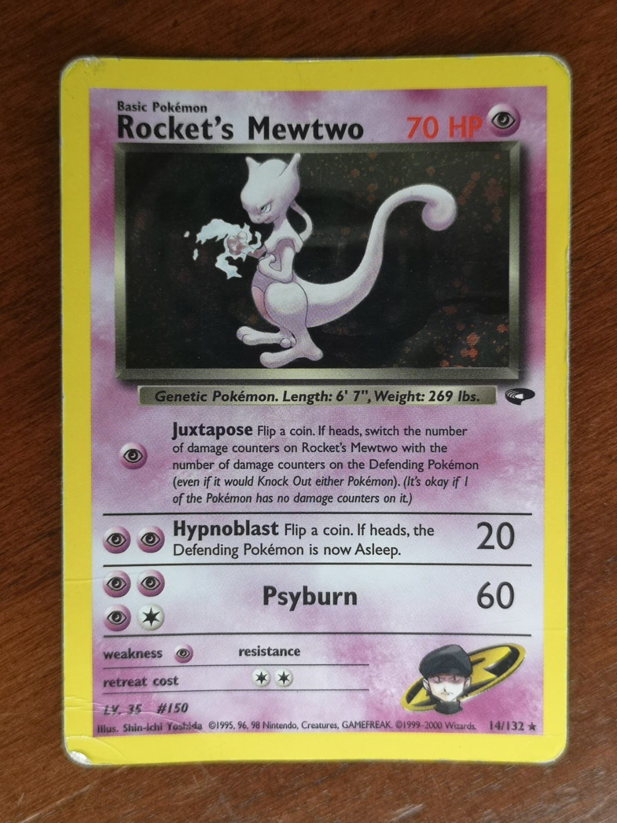 Pokemon Rocket's Mewtwo Holo 14/132 Gym Challenge 2000 English