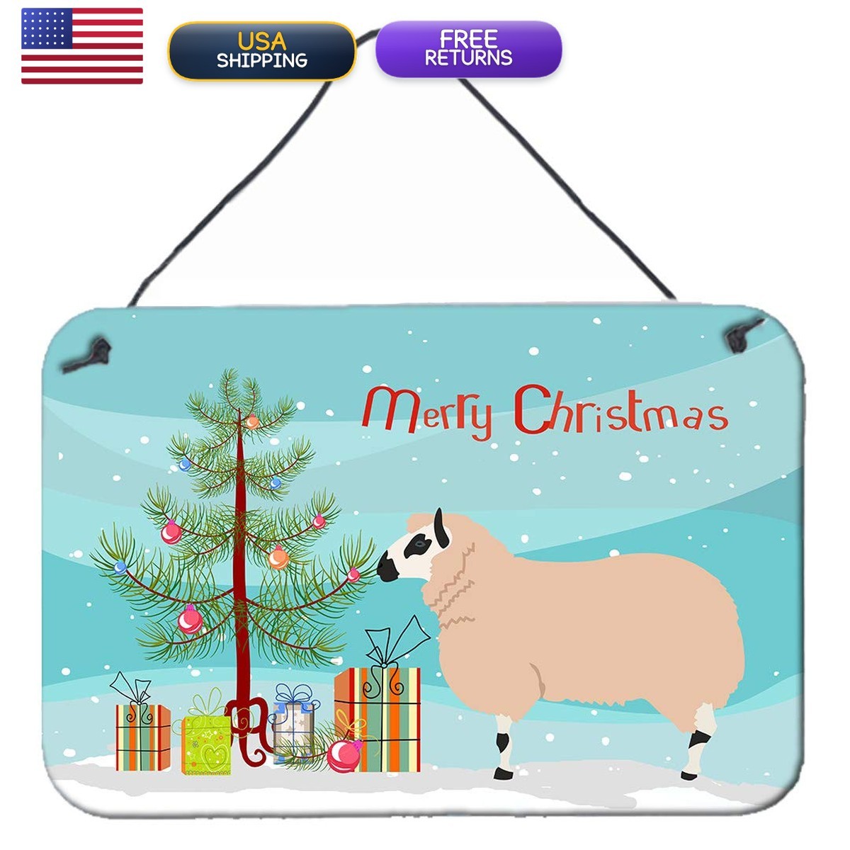 Caroline's Treasures BB9346DS812 Kerry Hill Sheep Christmas Wall Or Door