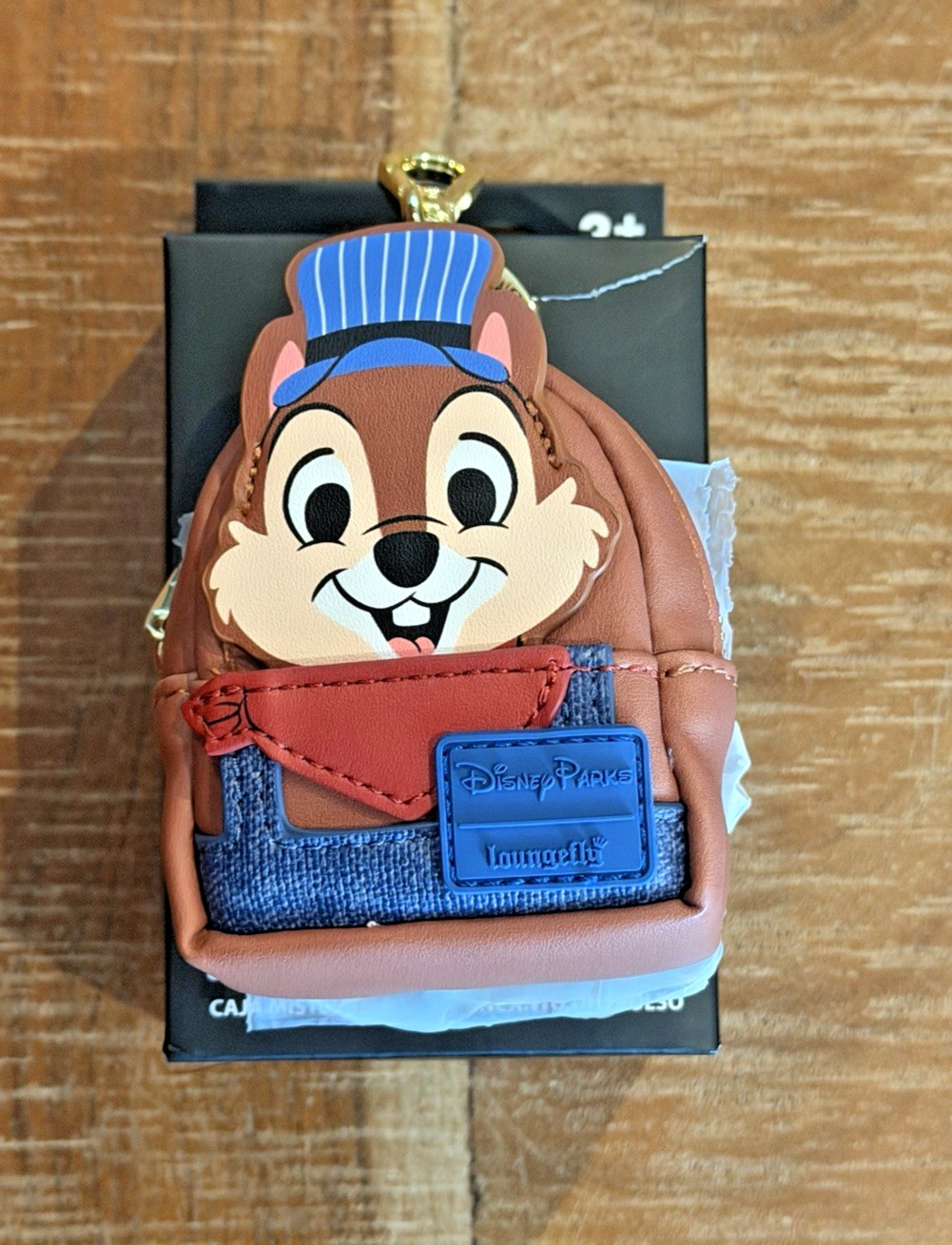 Loungefly Disney Chip Dale Train Conductor Mini Backpack Bag Charm Keychain