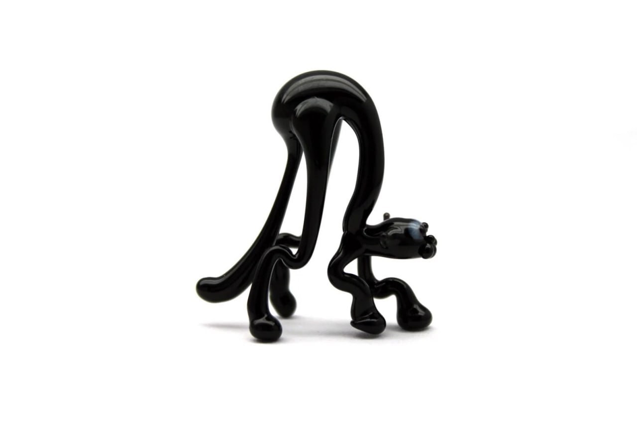 Glass cat Miniature, Animals Glass, Art Glass cat, Glass Blown cat , Sculpture